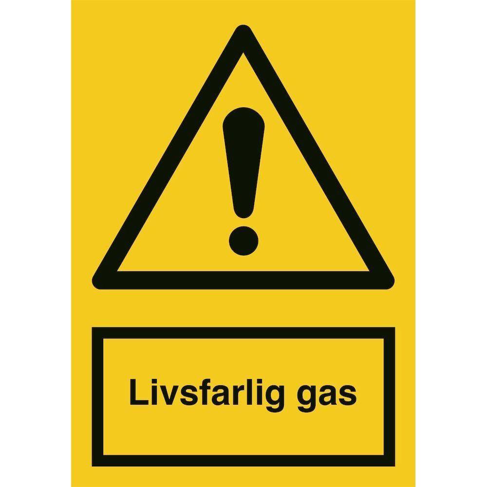 Skilt Livsfarlig gas 401670 - Sikkerhedsgiganten