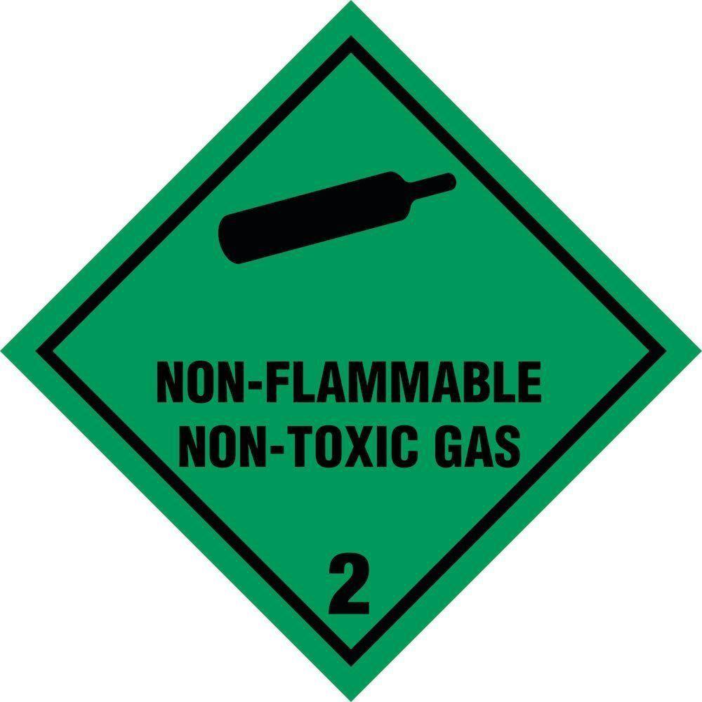 Skilt Non - flammable Non - toxic gas kl. 2 fareseddel - Sikkerhedsgiganten