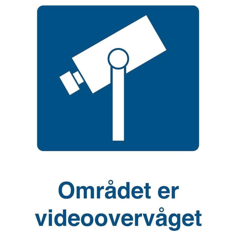 Skilt Området er videoovervåget - Sikkerhedsgiganten