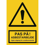 Skilt Pas på! Asbestarbejde - Sikkerhedsgiganten