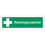 Skilt Redningsmateriel - Sikkerhedsgiganten