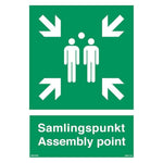 Skilt Samlingspunkt - Assembly point - Sikkerhedsgiganten