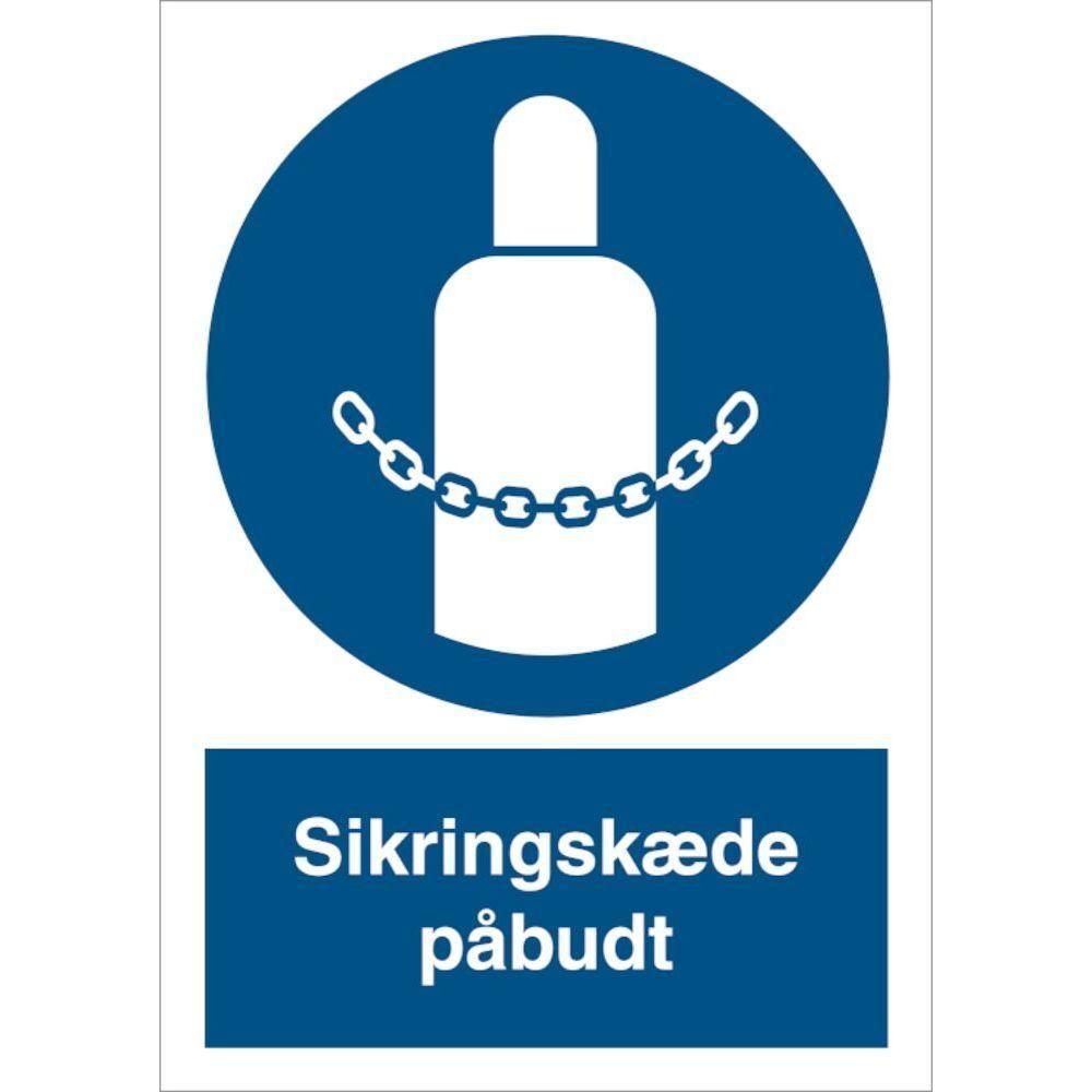 Skilt Sikringskæde påbudt - Sikkerhedsgiganten