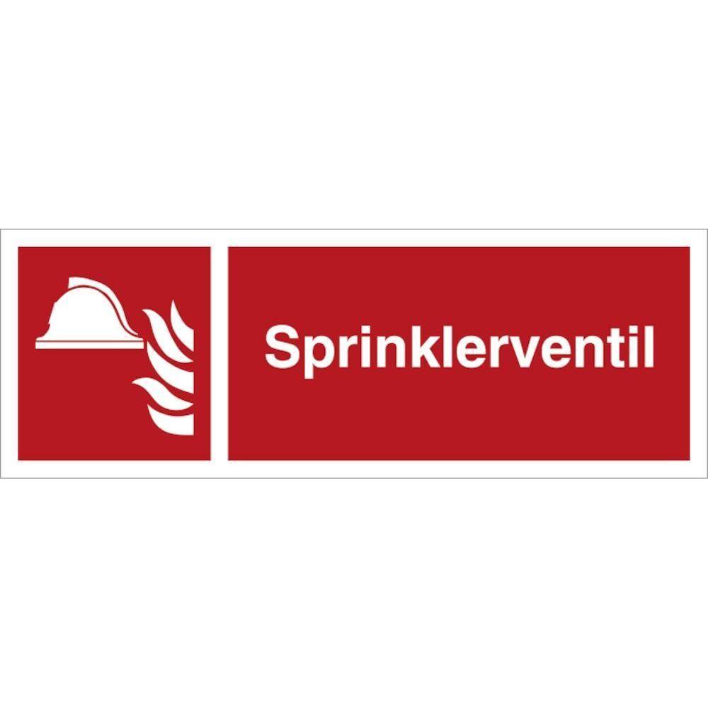 Skilt Sprinklerventil - Sikkerhedsgiganten