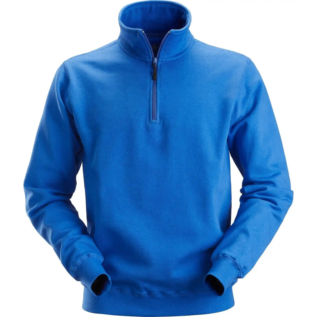 Snickers sweatshirt med kort lynlås, komfortabel og slidstærk, til firmaprofilering