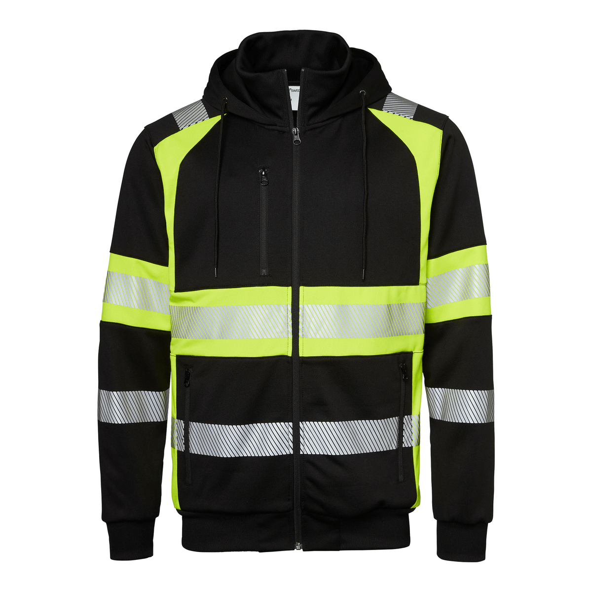 Top Swede Sweatshirt Sort/Hi - Vis Gul 603 - Sikkerhedsgiganten Sweatshirt
