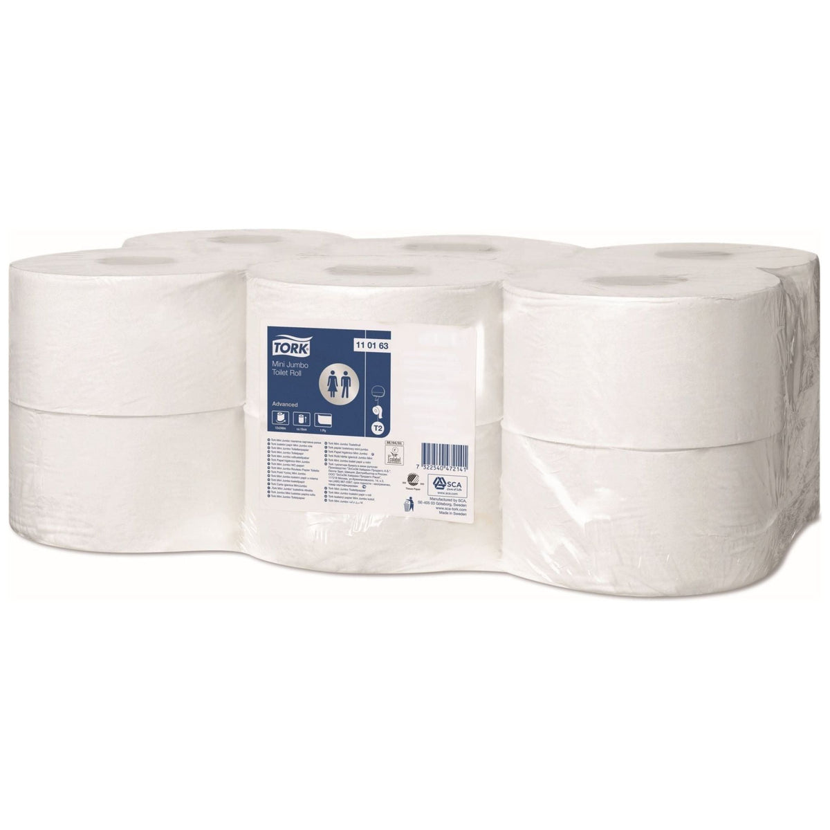 Tork 110163 Advanced mini jumbo toiletpapir 1 lag 12 ruller T2 240 meter - Sikkerhedsgiganten