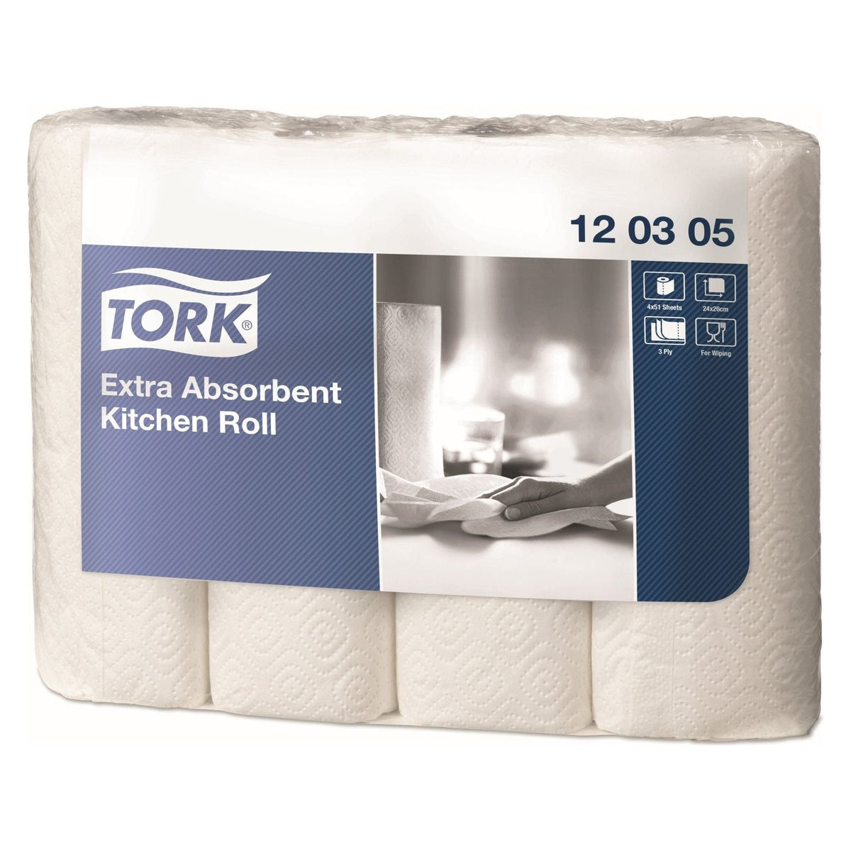 Tork 120305 køkkenrulle extra soft hvid 3 lag 51 ark 48 ruller - Sikkerhedsgiganten