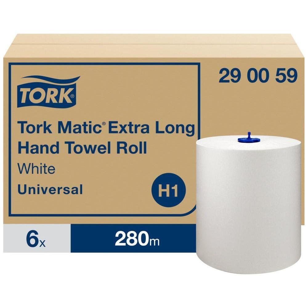 Tork Matic Universal håndklæderulle 2 - lag hvid H1 6 ruller 290059 - Sikkerhedsgiganten