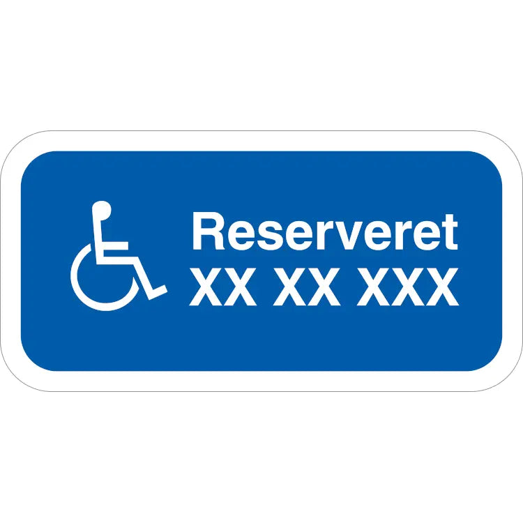 Vejskilt Handicap parkering med valgfri nummer - Sikkerhedsgiganten
