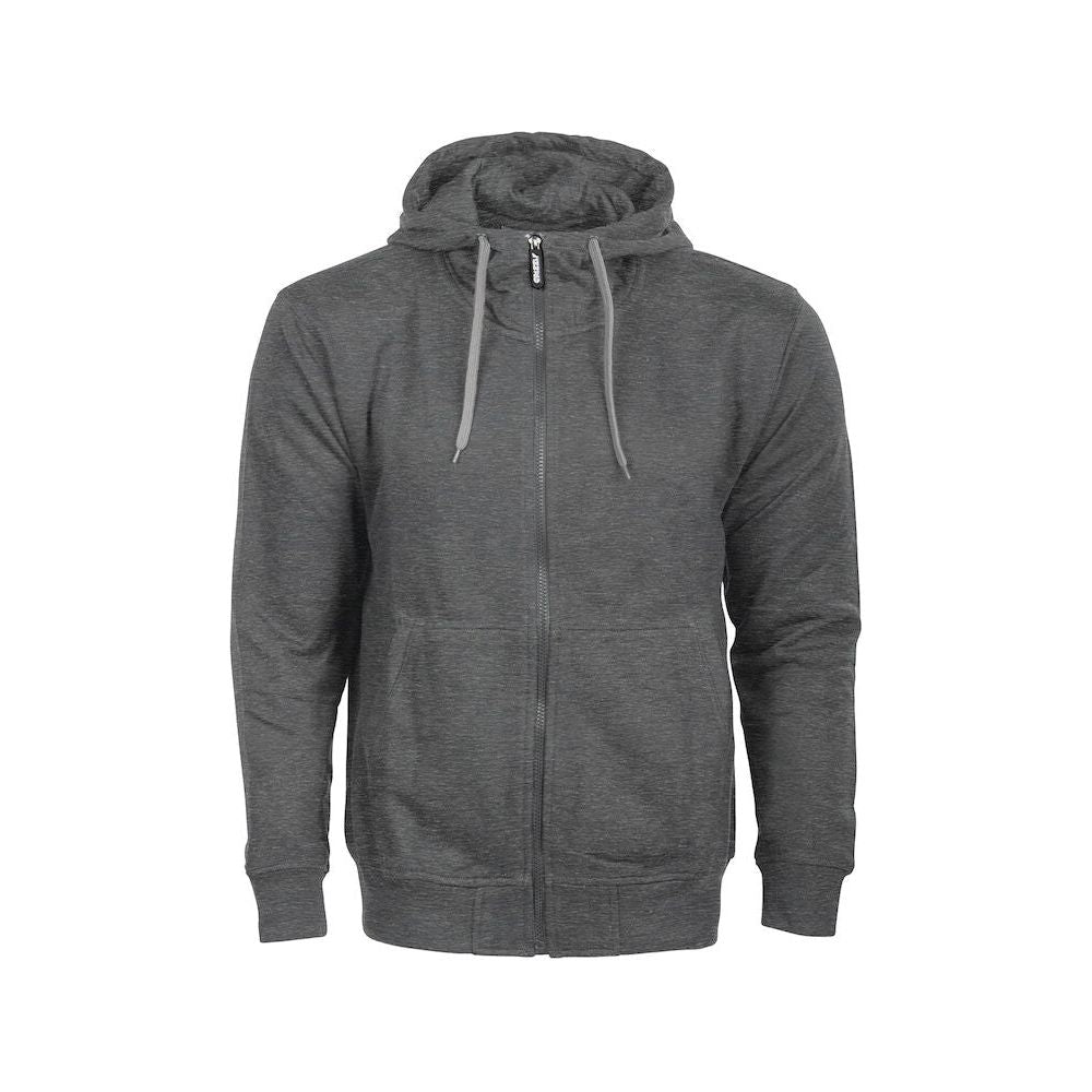 Graphix Midland Hood 150461 grå hættetrøje med lynlås, frontlommer, snøre