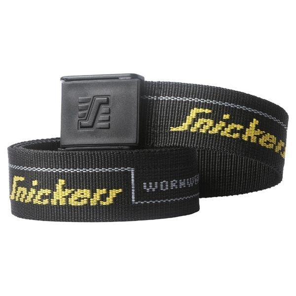Sikkerhedsgiganten Snickers bælte med logo og spænde. Arbejdsbælte med Snickers workwear logo.
